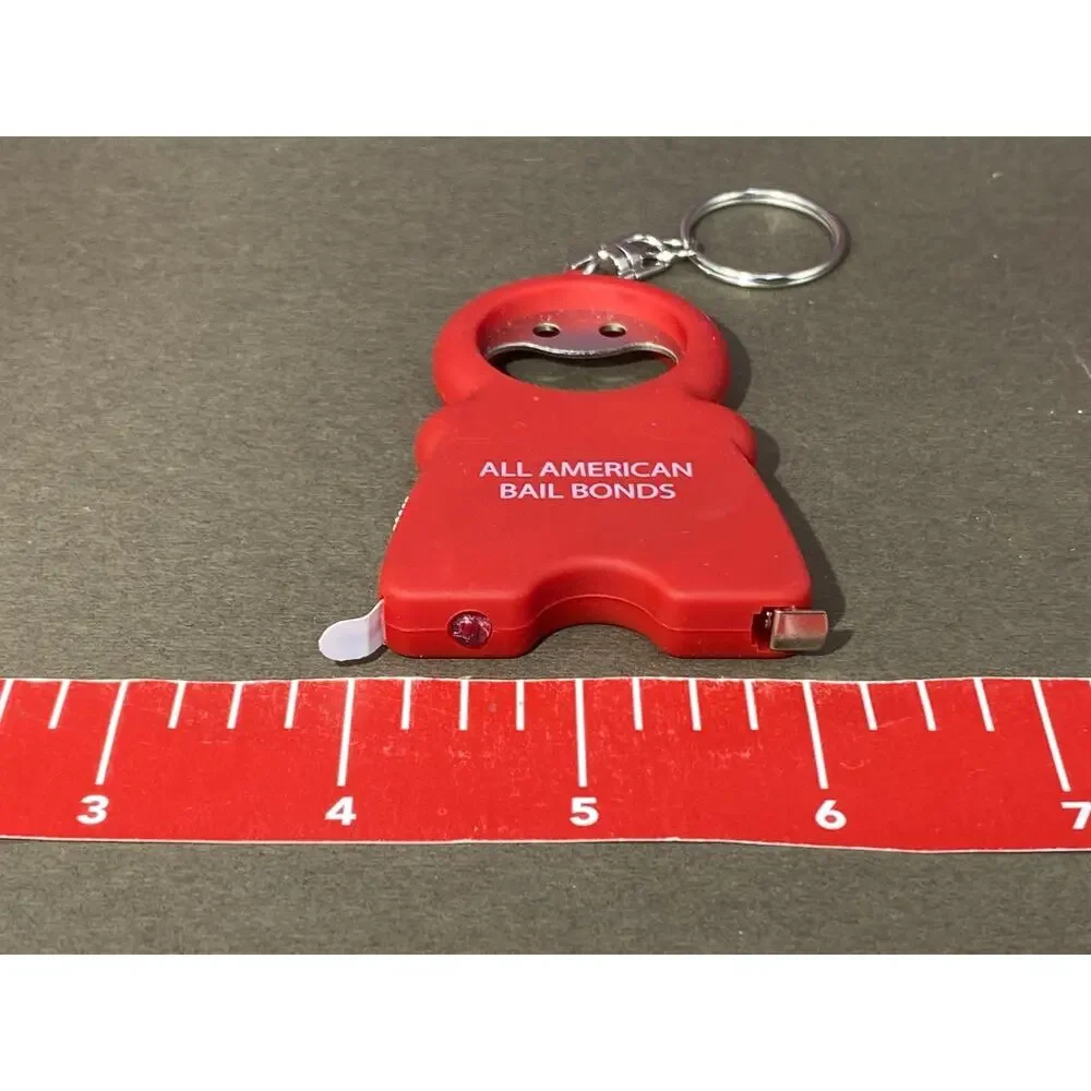 KEYRING with LED Light, Tape Measure, Bottle Opener All American Bail Bonds